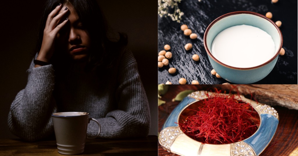 經期前及初期容易出現頭痛的女士，可以在平日喝豆漿及藏紅花茶。
