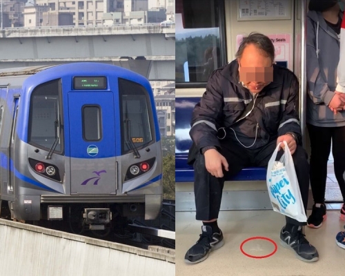 中年大叔疑似感冒,竟直接將「痰」吐在坐位前方的地板上。(網圖)
