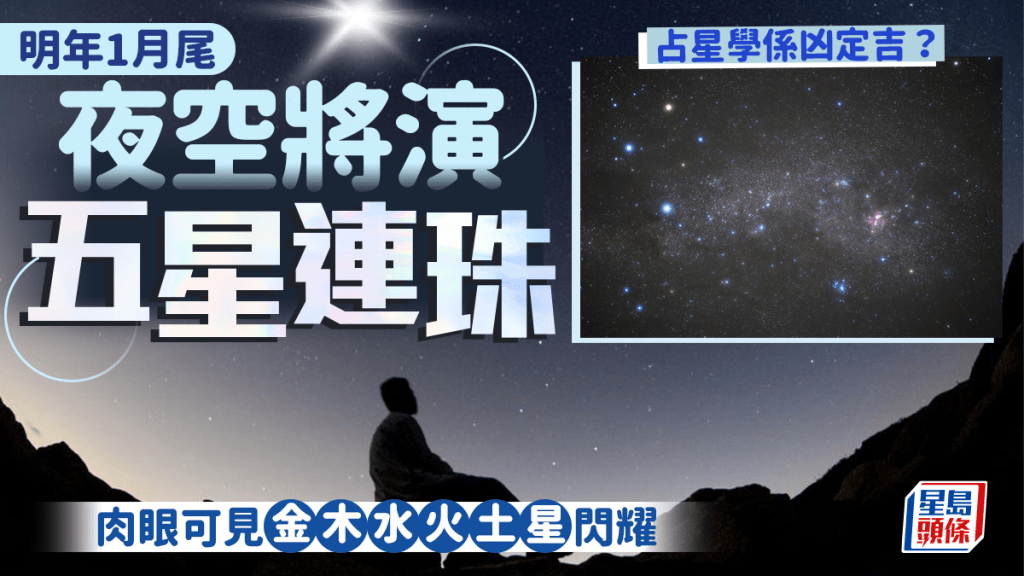 2025年1月25日，夜空將出現罕見的行星連珠。