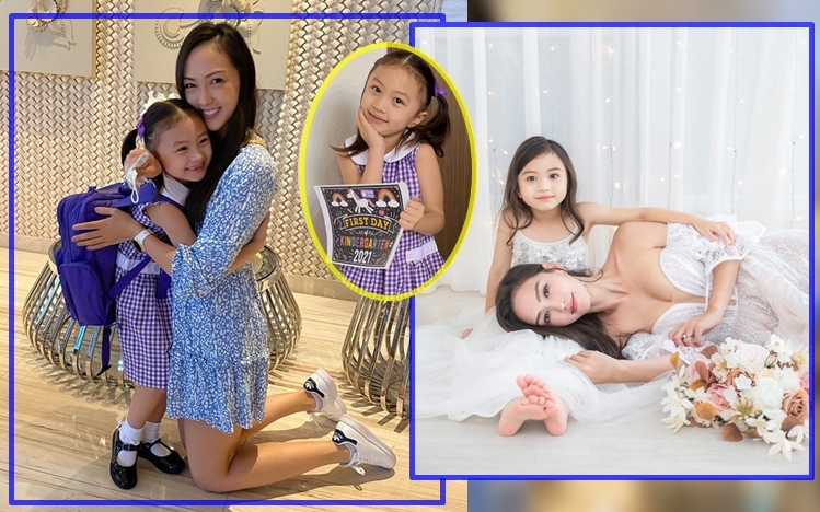 見到阿女返小學,Jessica C.好開心。
