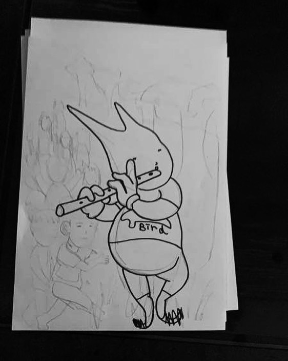 生前的作品。