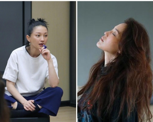 周迅(左)與舒淇(右)齊齊上堂學演技。陳坤微博