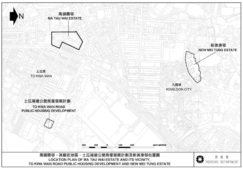 馬頭圍邨現有位置。區議會文件