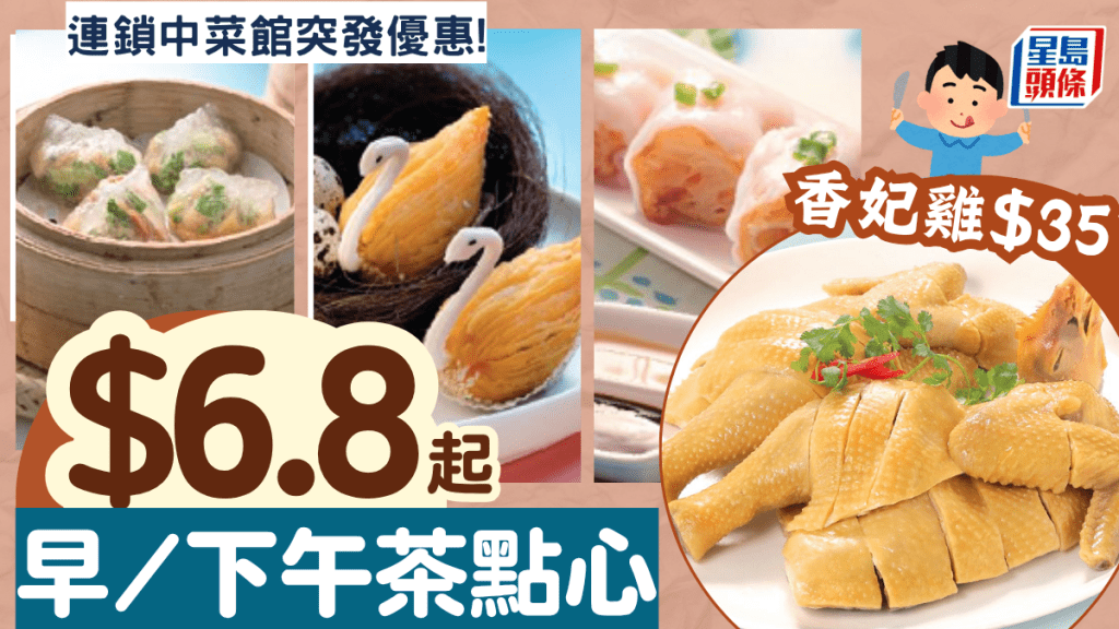 連鎖中菜館「港味」激抵優惠！$6.8歎點心/$35香妃雞 1地區店限定