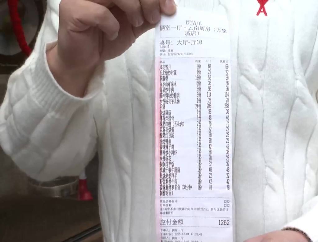 當日餐費是1262元人民幣。頭條新聞 當日餐費是1262元人民幣。頭條新聞