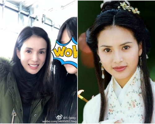 李若彤近照(左圖),與22年前的小龍女造型比較,風采絲毫不減。