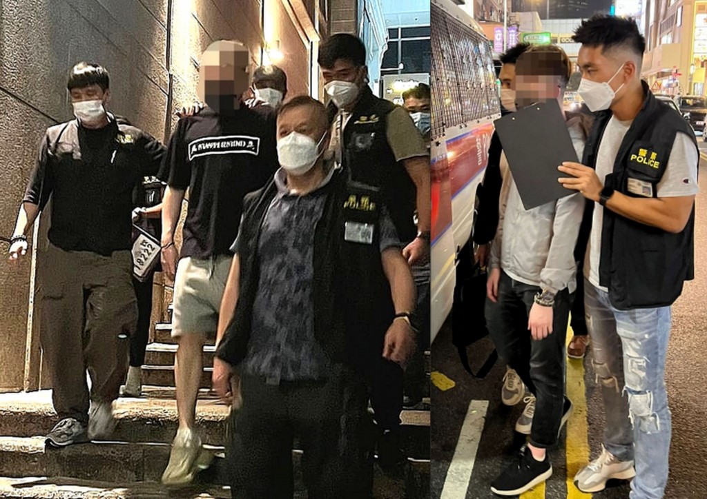 警方在行動中帶走兩名男子。