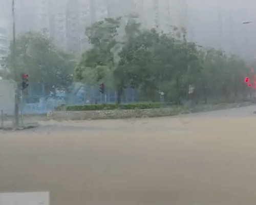 大埔都出現水浸。網民TszChun Kwan 圖片