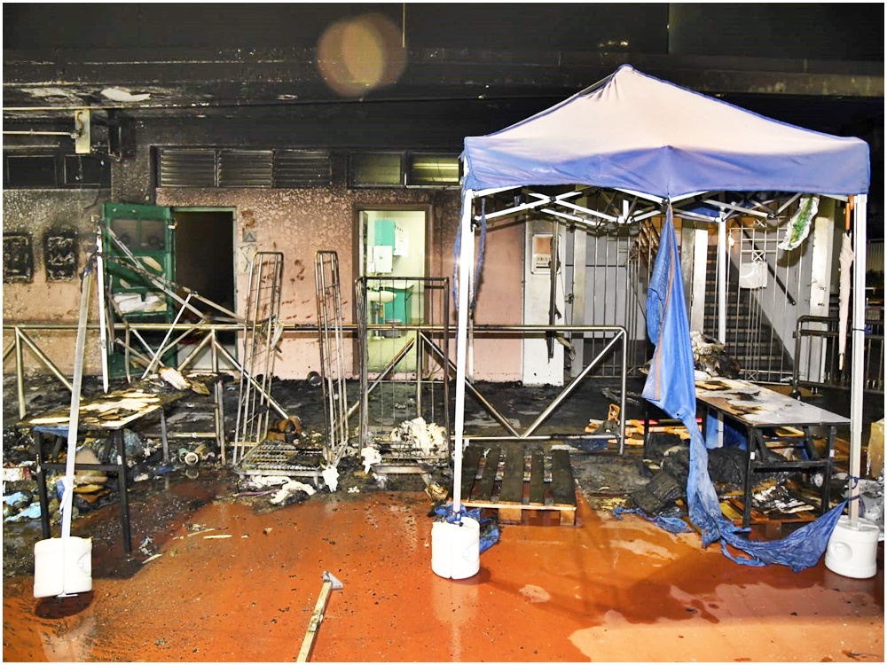 2021年荃湾沙咀道检测站被人纵火，警方调查后相信案件与「光城者」有关。资料图片