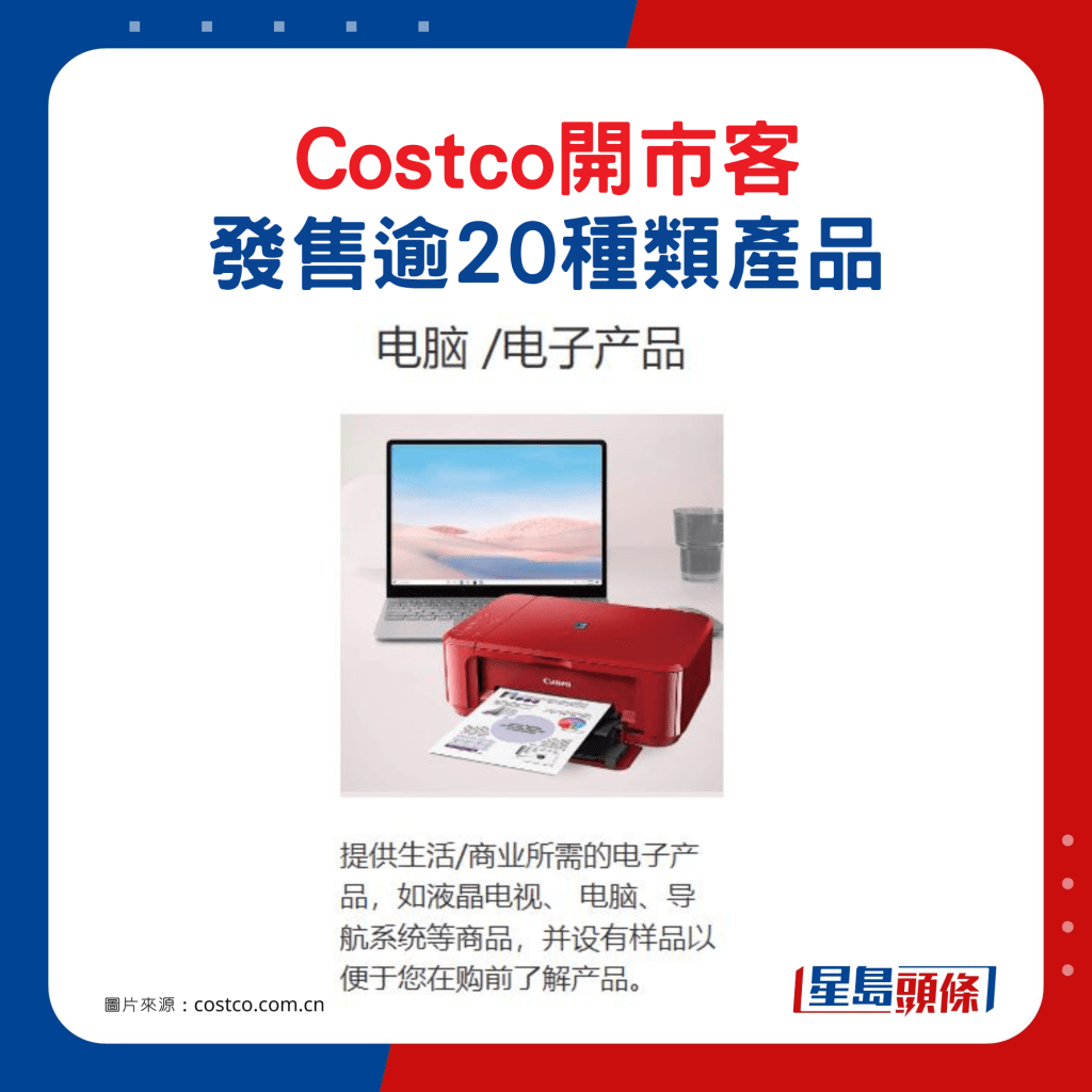 Costco開市客發售逾20種類產品