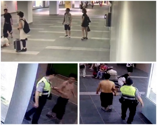 女子鼻樑被打傷流血倒地。