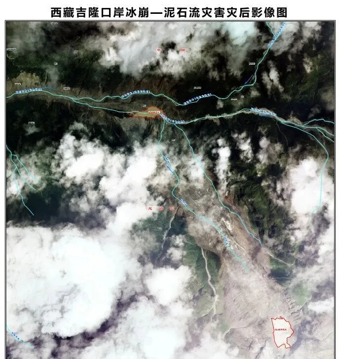 西藏泥石流災後圖。 西藏泥石流災後圖。