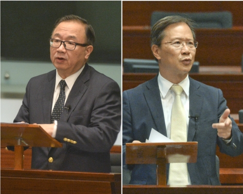 廖長江(左)批評社會有人散佈恐慌;郭家麒批評計劃是政治基建。資料圖片