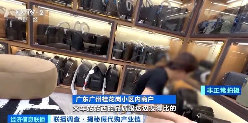 央視報道指，廣州假奢侈品的產業鏈完整。