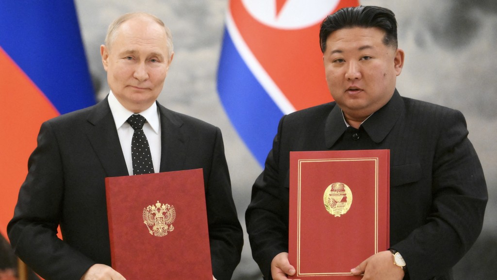 俄罗斯总统普京与北韩领导人金正恩签署《全面战略伙伴关系条约》。 路透社