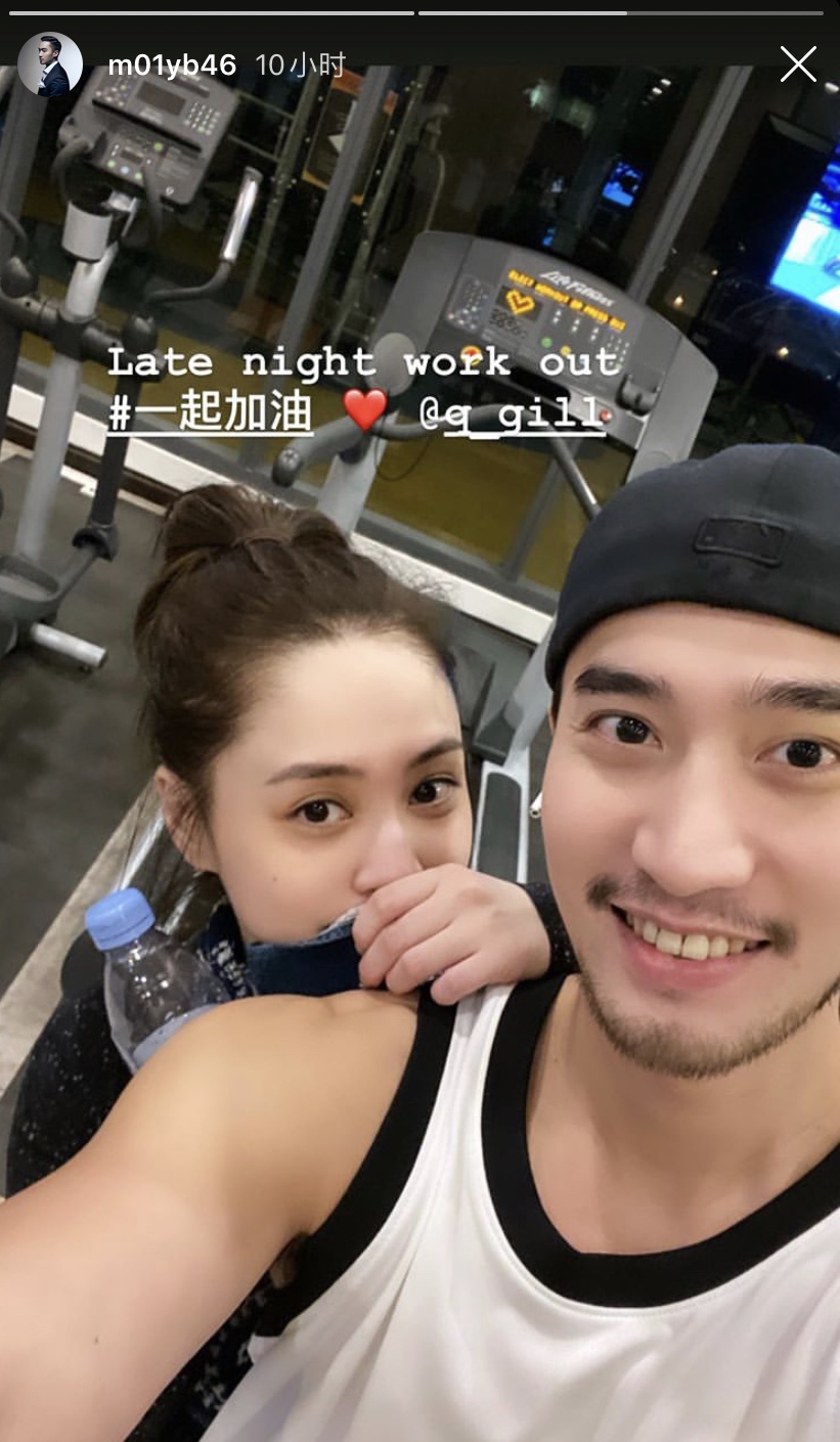 今年2月赖弘国飞去马来西亚探阿娇班,一齐去健身室做运动,仍很恩爱。