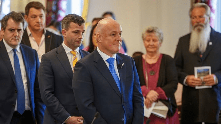 拉克森周一在首都惠灵顿总督府，宣誓就任新西兰总理。 路透社