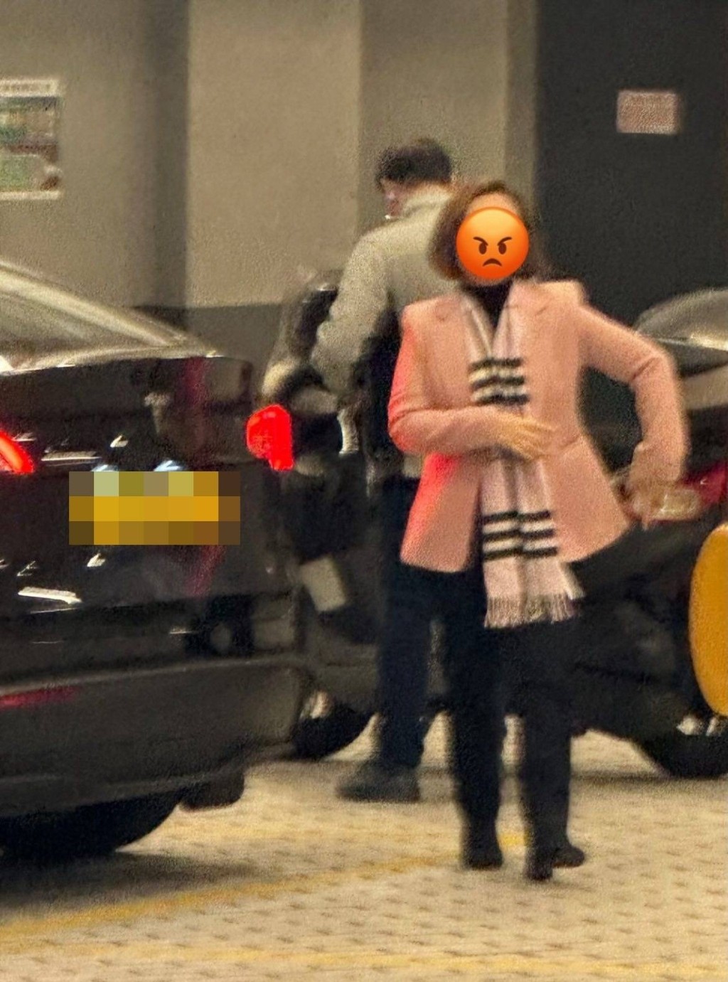 網上流傳的相片可見，涉事啡短髮司機身穿粉紅色西裝外套。（車cam L（香港群組））