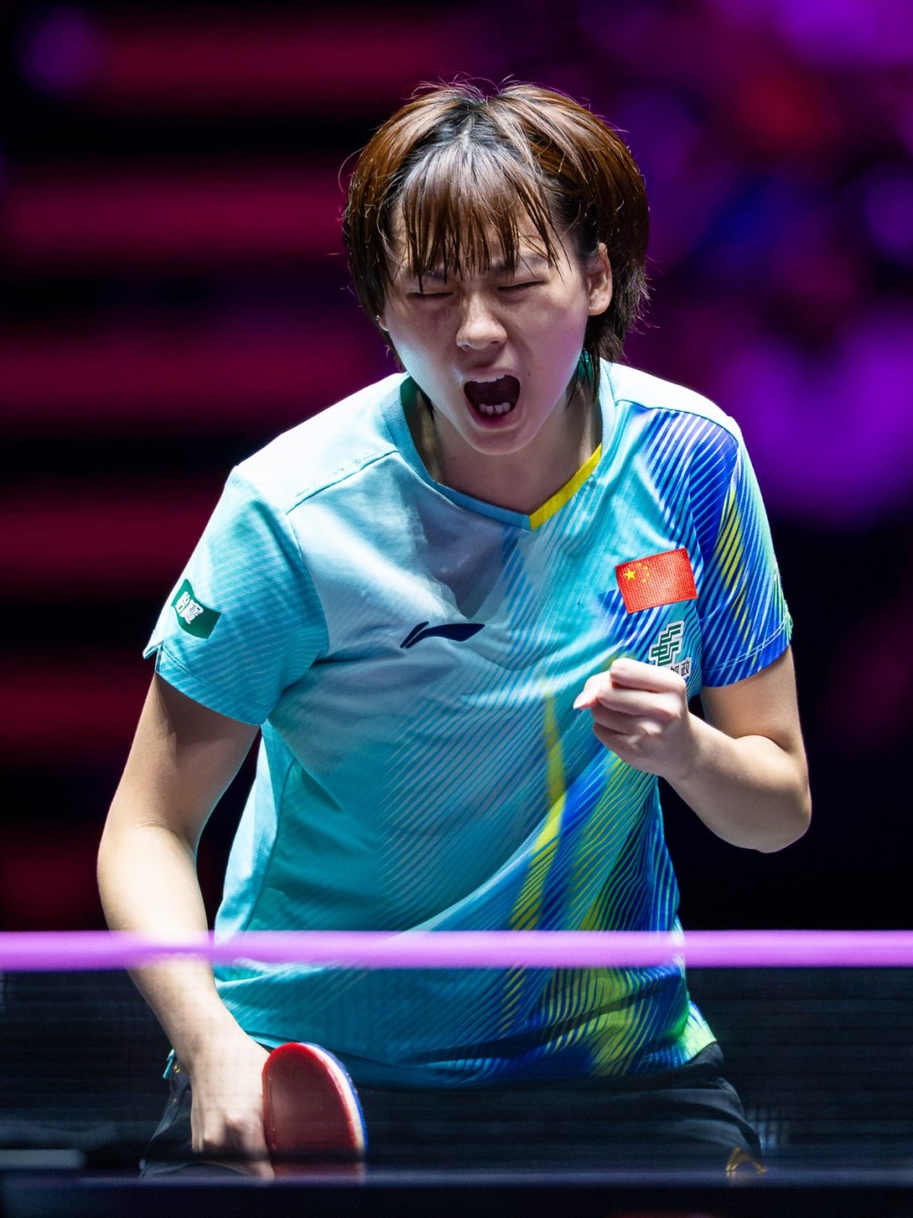 陳熠（圖）苦戰七局險勝早田希娜，闖女單決賽與張本美和爭冠。WTT官方圖片
