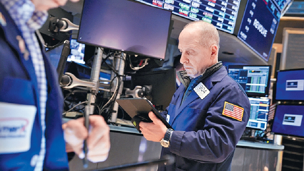 俄羅斯入侵烏克蘭，美股成為資金避風塘，三大指數上周五收市全面彈升。資料圖片