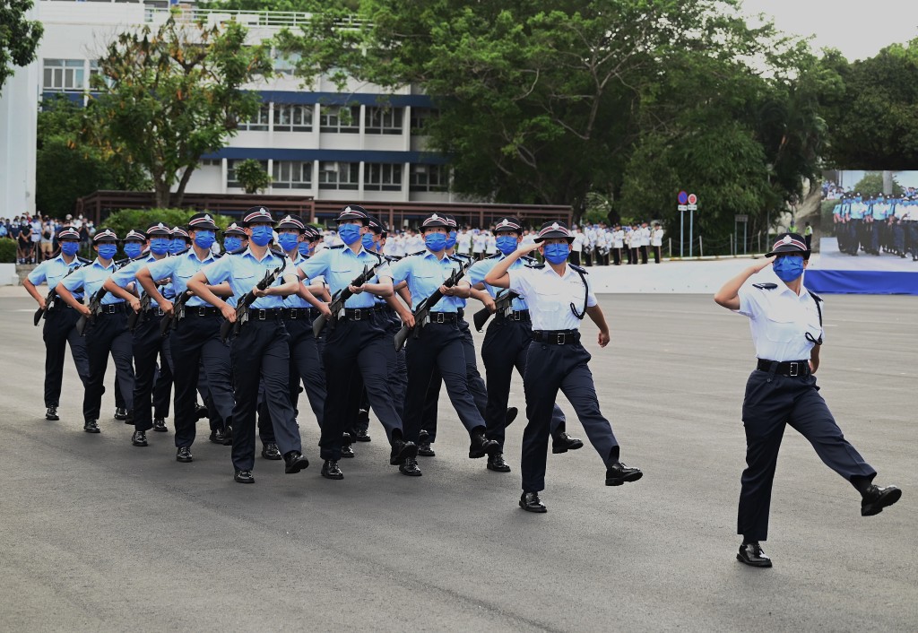 警察學院結業會操首次以中式步操進行。資料圖片