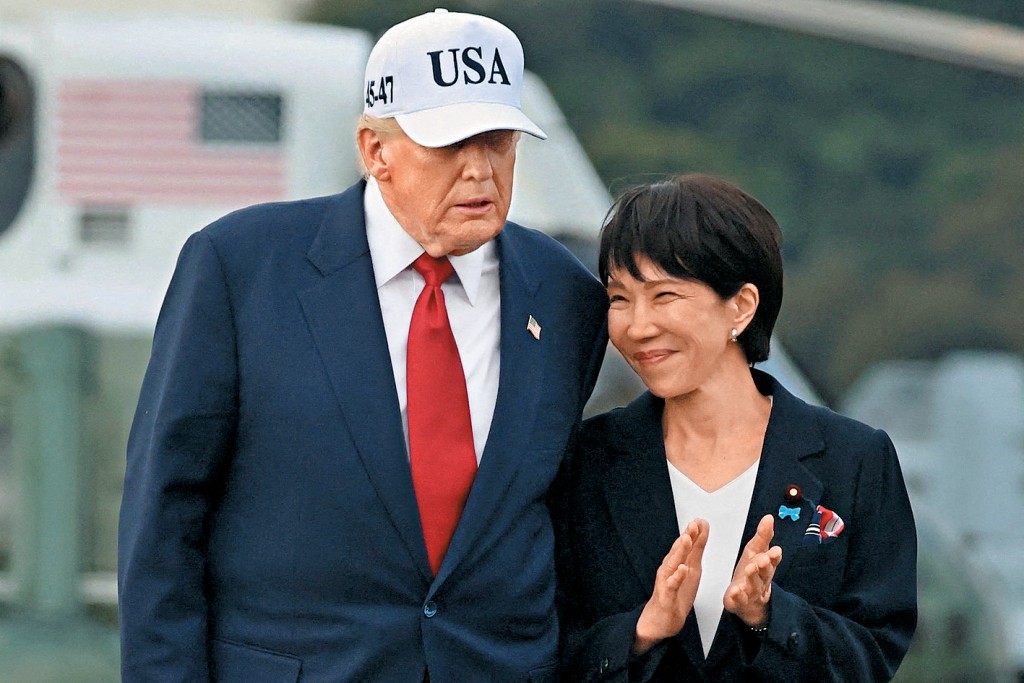 日揆高市早苗去年10月會晤訪日的特朗普。