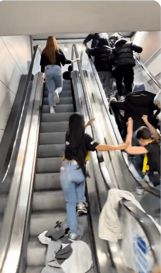 女店員對歹徒上演電梯追截戰。
