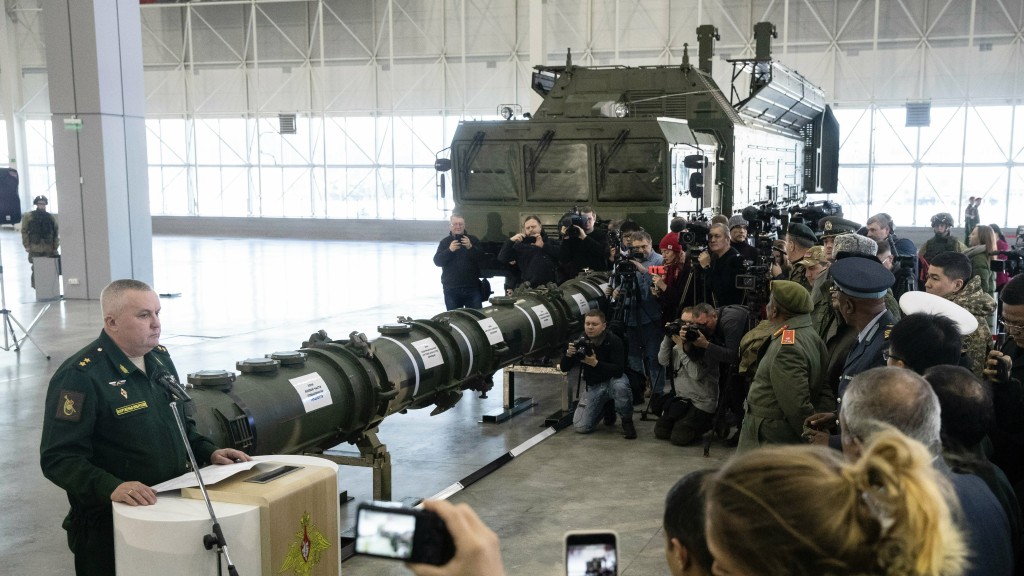 俄罗斯可搭载核弹头的陆基巡航导弹9M729。 美联社