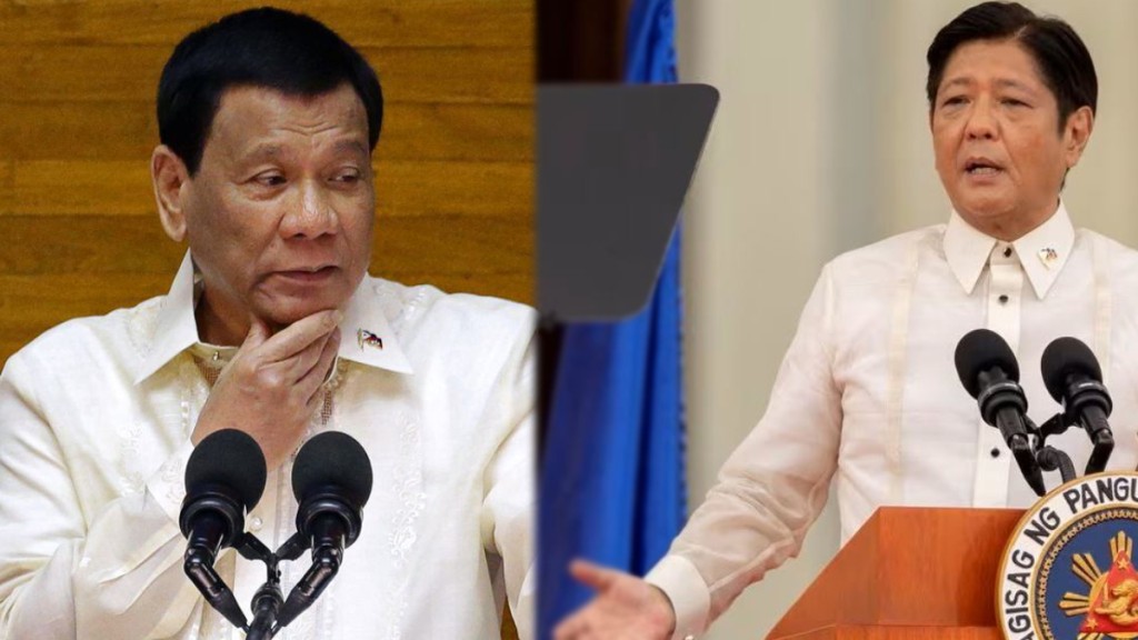 菲律宾前总统杜特尔特与菲律宾总统小马可斯，互相指控对方吸毒。