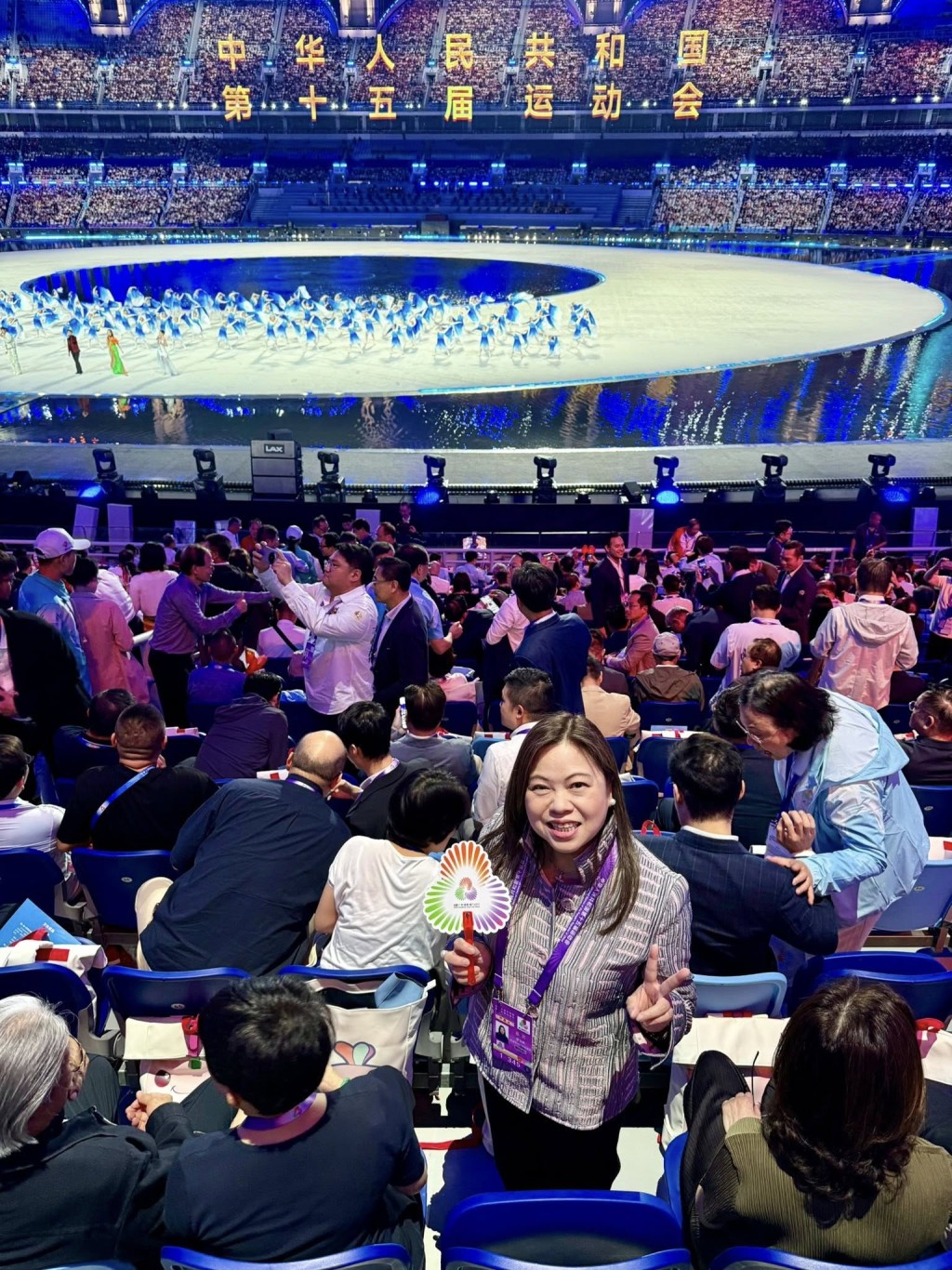 她呼籲香港市民也要盡全力支持港隊，同時欣賞其他省市精英運動員的演出。