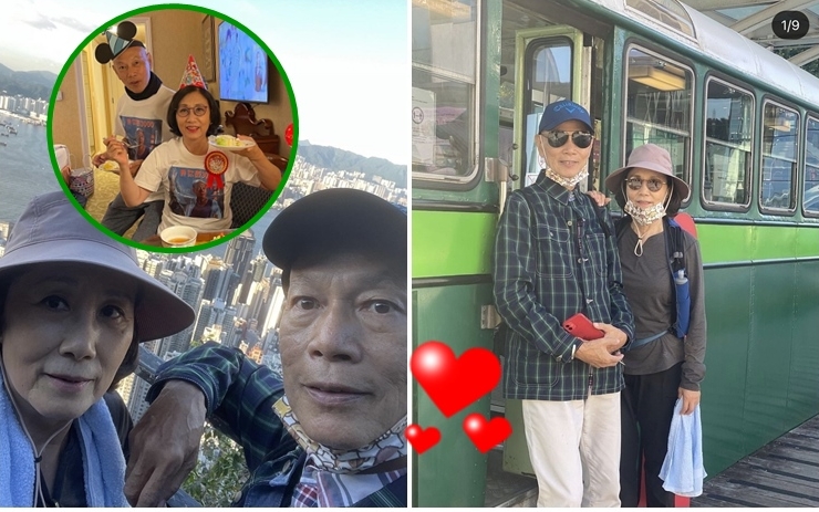 阿姐和家英哥拍拖行山。