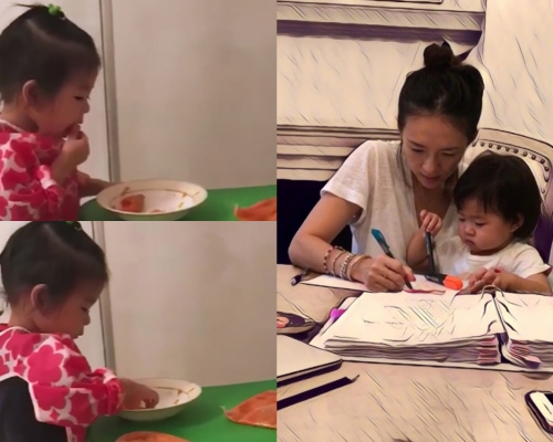 章子怡指女兒是為食妹,非常好胃口。