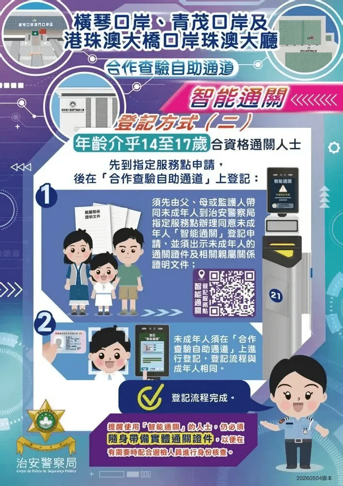 珠澳口岸“刷脸”通关扩至青茂及港珠澳大桥。