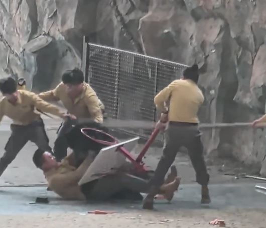 杭州有動物園的黑熊表演途中發狂，攻擊飼養員。微博