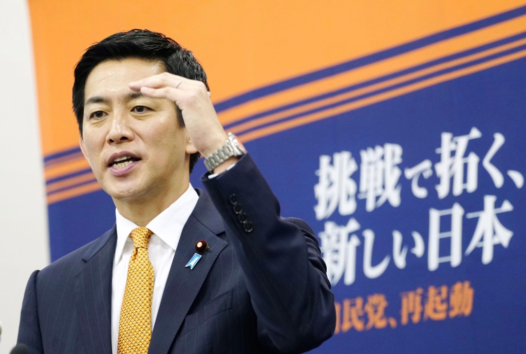 前經濟安全保障大臣小林鷹之確定參選。美聯社 前經濟安全保障大臣小林鷹之確定參選。美聯社