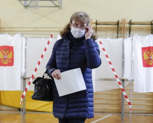 截至目前已開出逾60%選票，統一俄羅斯黨得票率暫時為48%。美聯社圖片