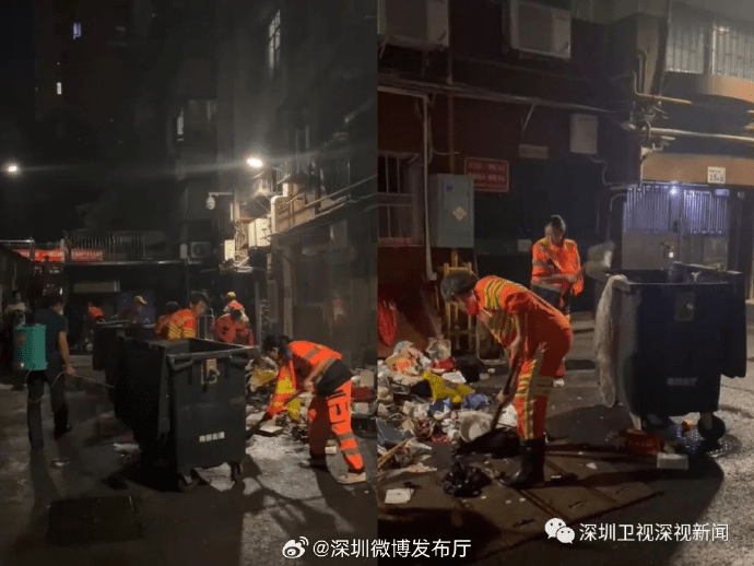 工作人员为深圳回复正常连夜作出努力。
