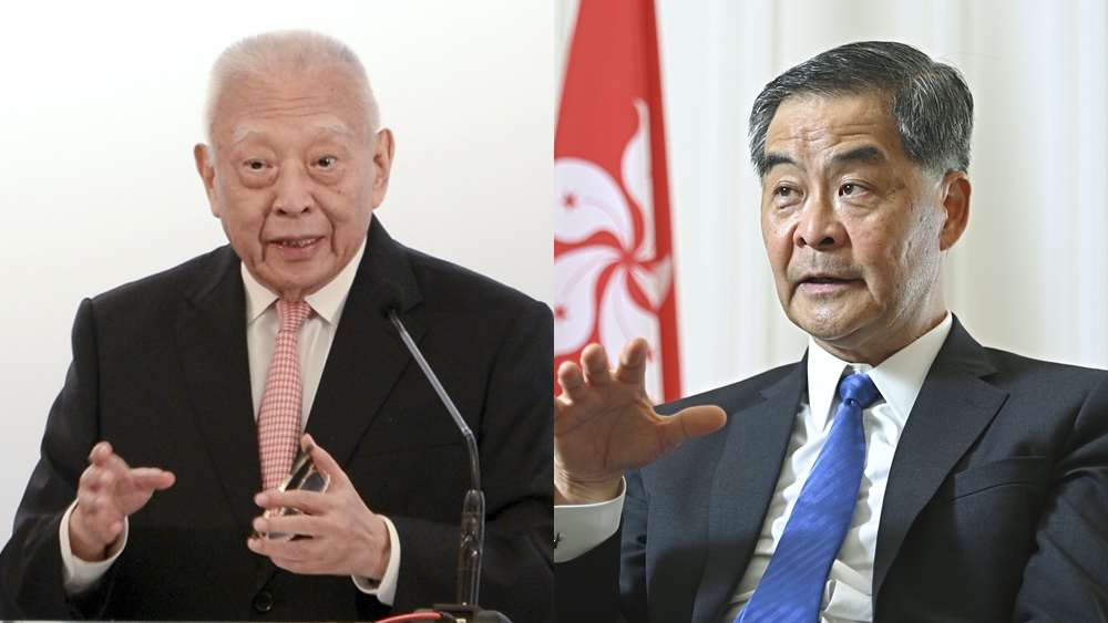 董建華及梁振英兩位前特首曾以全國政協副主席身份列席中共黨代會。資料圖片
