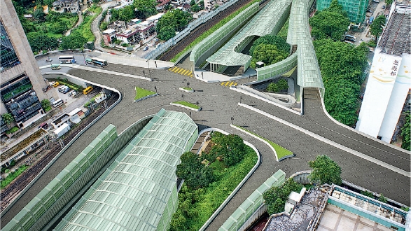 大埔公路沙田段下月完成擴闊,將分兩周日開通新車道。土拓署電腦圖