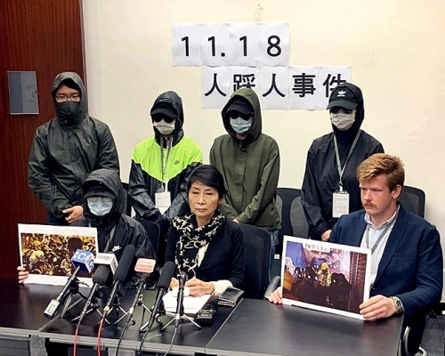 毛孟靜召開記者會,指上周一曾發生人踩人事件。