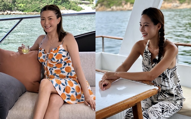 陳嘉桓作客余曉彤和梁諾妍節目,出海玩電動滑浪板。