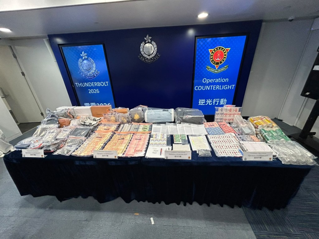 警方展示證物。曾志恒攝 警方展示證物。曾志恒攝