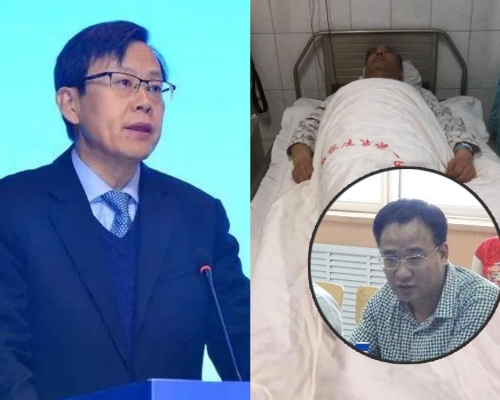 石家莊商務局副局長王松林（右）舉報局長常志卷（左）毆打他導致心臟病發。