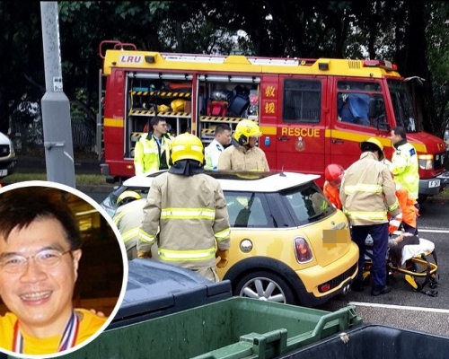 許金山（小圖）妻女在停泊西澳村巴士站的私家車內中毒身亡。資料圖片
