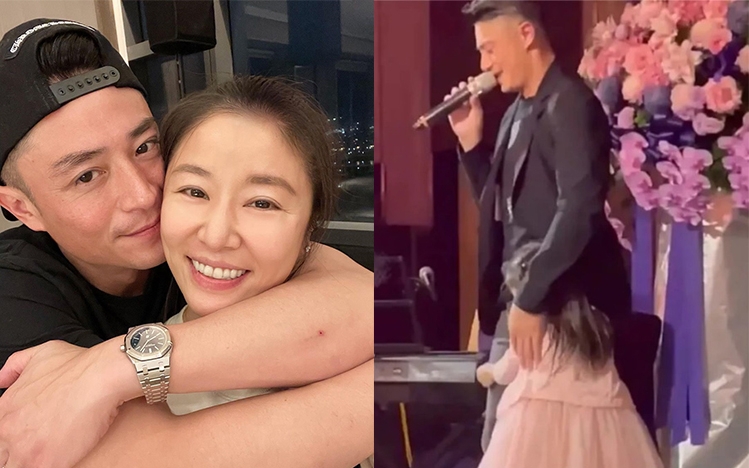 林心如4歲囡囡小海豚近照曝光,只見她抱着爸爸霍建華的大腿撒嬌,非常可愛。