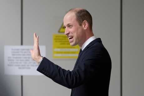 威廉王子周二到訪英國紅十字會總部。美聯社