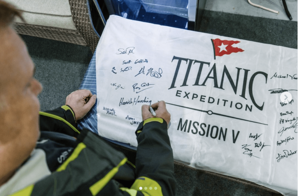 上週末，哈定在Instagram發文，說他「終於可以自豪地宣布」自己將登上探索鐵達尼號殘骸的潛水器。