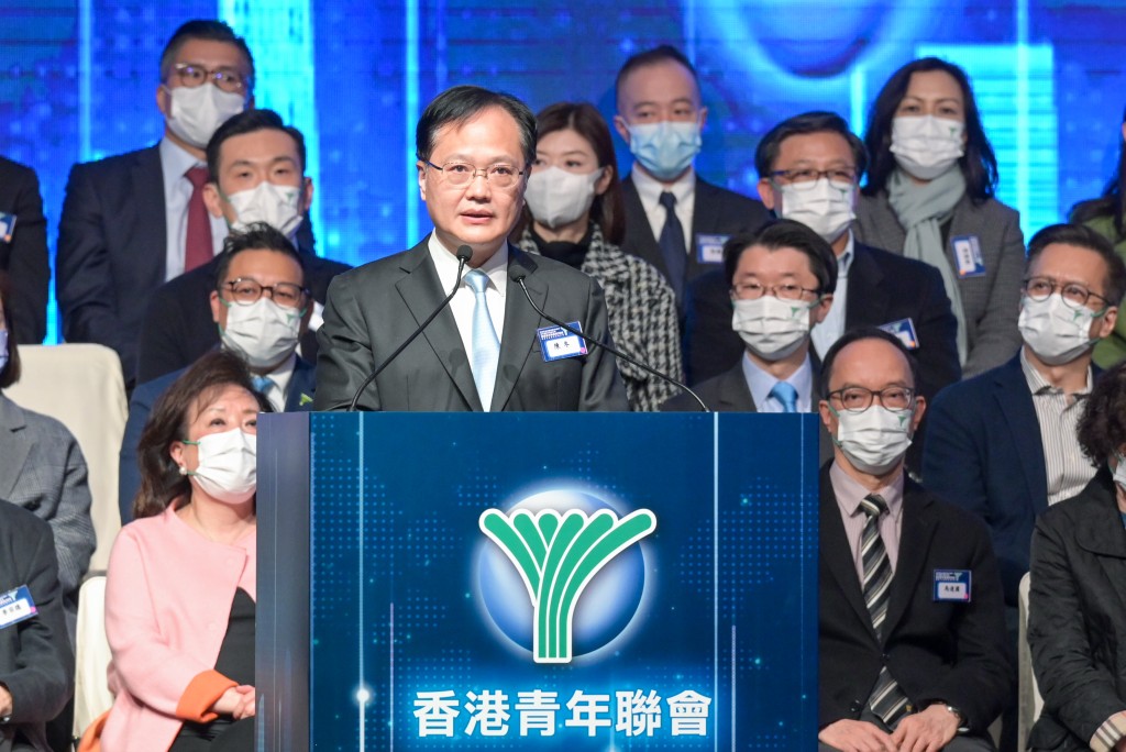  2021年时任香港中联办副主任陈冬在香港特别行政区回归祖国25周年系列活动中致辞。 中新社