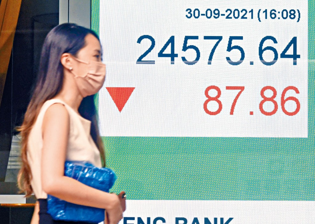 恒指昨日收報24575點，跌87點。