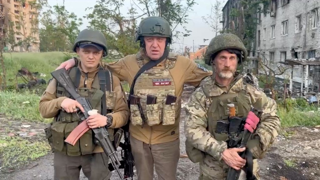在乌克兰前线的普里戈任。